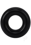 Rock Solid Ribbed Donut Silicone Cock Ring - Black