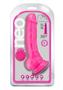 Neo Dual Density Dildo With Balls 7in - Neon Pink